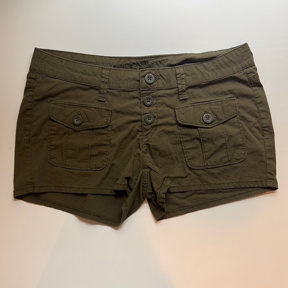 Junior's Arizona Jean Co Shorts Size 5 Dark Olive Green Color *New Without Tags